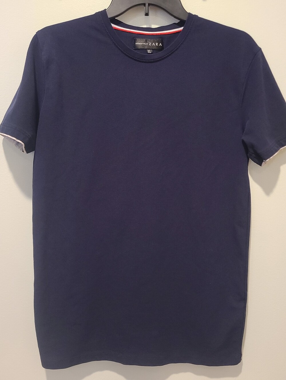 Mens Zara Essentials Navy Blue Casual Tshirt XL